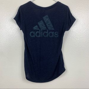 Adidas v-neck graphic logo tee